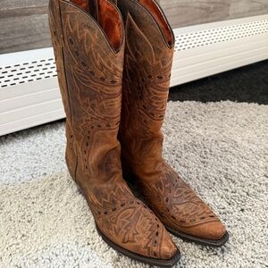 Dan Post Sidewinder Women's Sz-7.5M Western Boots Leather Brown DP3422